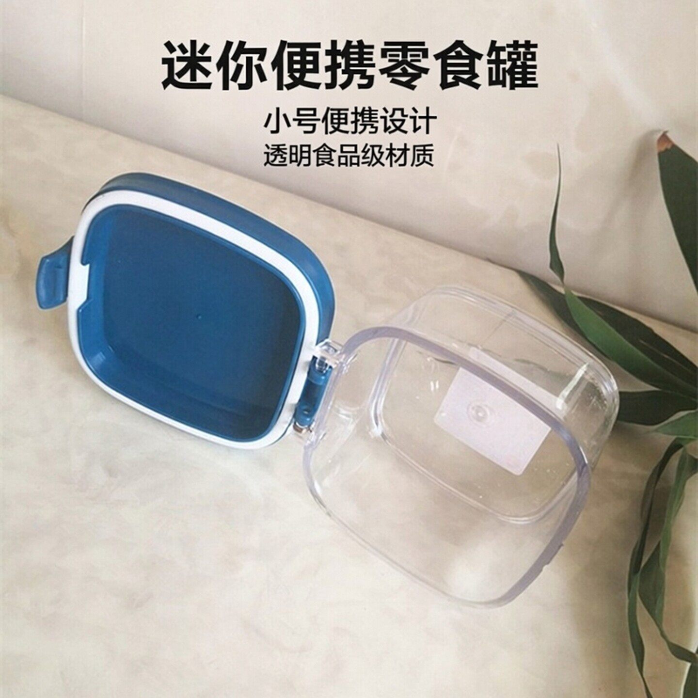 小号迷你便携零食罐食物收纳密封透明干货五谷塑料食品级保鲜翻盖