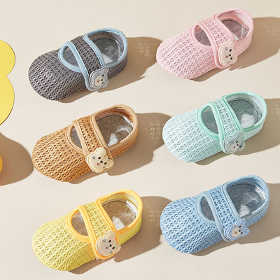 夏季男女袜套防滑魔术贴地板袜