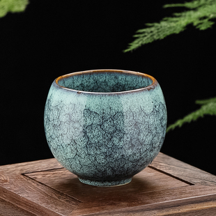 窑变单杯花瓣杯建盏茶杯主人杯功夫茶具茶盏茶杯陶瓷钧窑品茗杯
