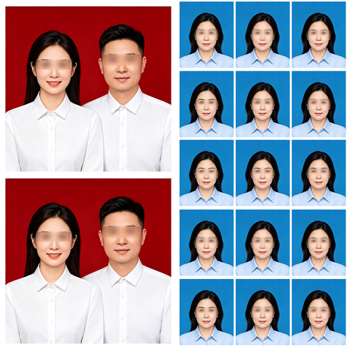证件照改背景尺寸调色修图美颜