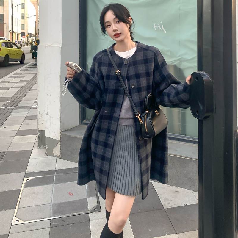 25新款冬款中长款带披肩帽双面羊绒2B143-6618-P355-K538,女装毛呢外套,2B143