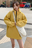 黄色连帽冲锋衣283-003-P95-K148，女装短外套，2B143