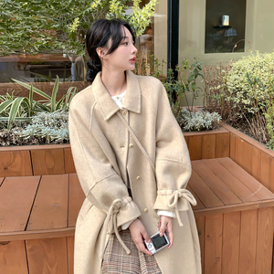 高级感温柔气质双面羊绒大衣女2025秋冬新款韩系宽松百搭毛呢外套图片