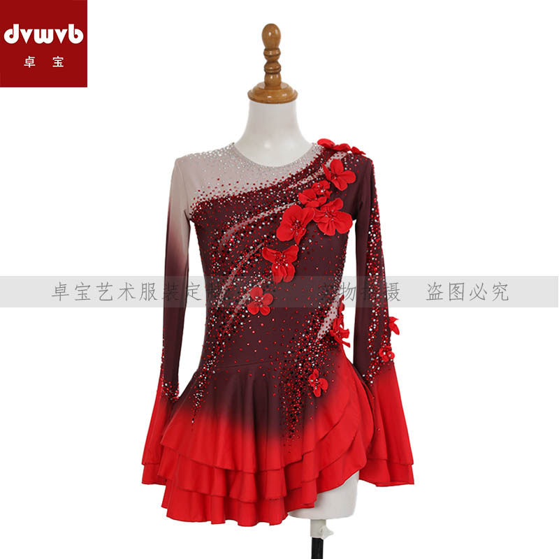 卓宝花样滑冰专业演出服考级服溜冰服舞蹈服考斯滕女款裙A328