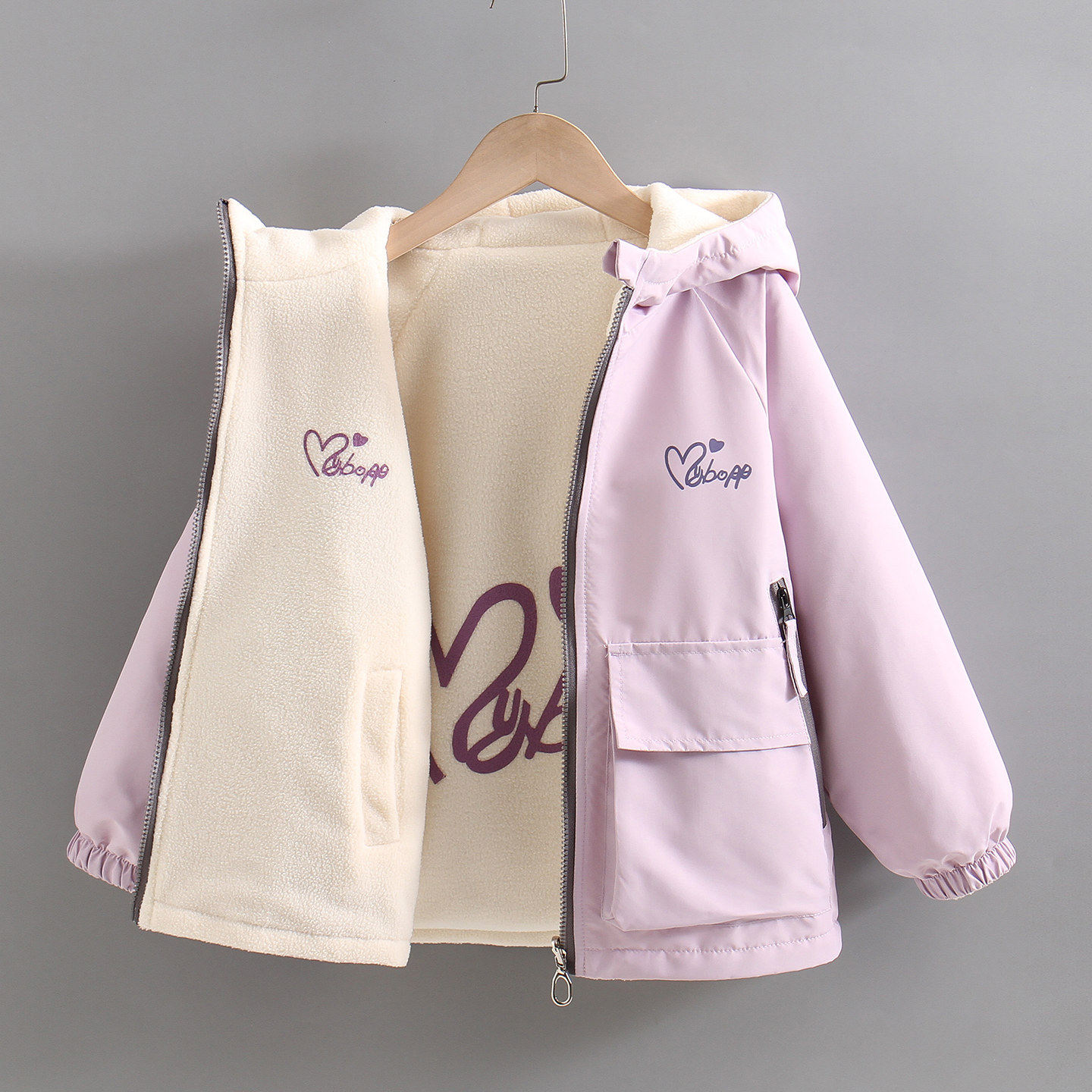 女童外套春秋款2025新款两面穿夹克儿童上衣女孩冲锋衣女大童秋装