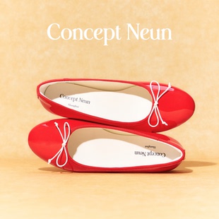 Concept Neun Every Girl's系列经典芭蕾女鞋可爱蝴蝶结圆头中跟