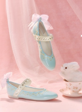 Concept Neun Fairytale系列圆头钻饰蝴蝶结玛丽珍平底单鞋