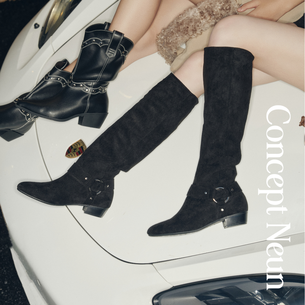 Concept Neun新品Texas系列柔软绒面及膝靴尖头女