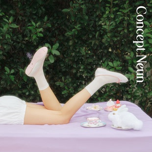 Concept Neun Every Girl's系列波点圆头蝴蝶结芭蕾平底女士单鞋