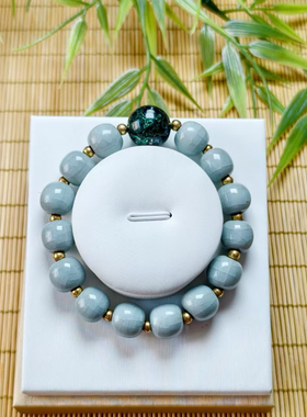 汝窑手串男款女款大漆珠子单圈时尚饰品礼物送女友闺蜜生日礼物