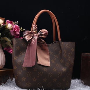 优草坊正品女包高级老花手提包女2025新款时尚大容量通勤托特大包