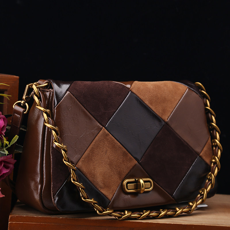 正品真皮女包2025新款时尚链条复古菱形头层牛皮单肩斜挎小方包,箱包皮具/热销女包/男包,腋下包,淘宝优惠券,粉丝福利购,淘宝优惠卷