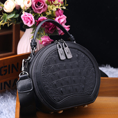 女包时尚 小包2025新款 欧乐诗正品 真皮鳄鱼纹手提包单肩斜挎小圆包