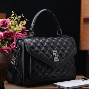 正品品牌包包女2025新款真皮菱格小香风单肩包高级手提包斜挎大包