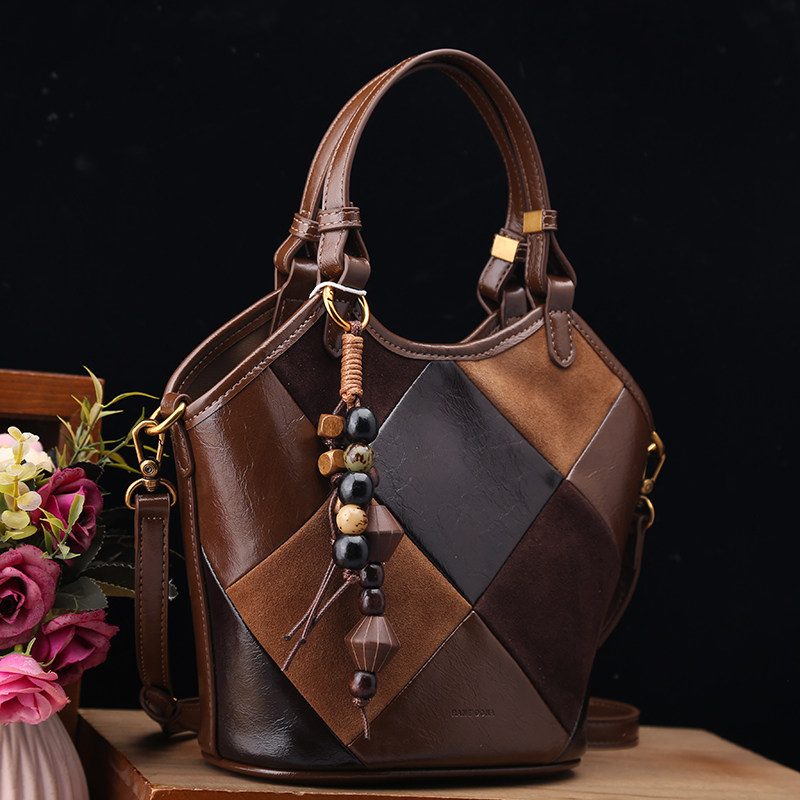 专柜正品真皮女包2025新款时尚复古菱形头层牛皮手提单肩斜挎包潮,箱包皮具/热销女包/男包,通用款女包,淘宝优惠券,粉丝福利购,淘宝优惠卷