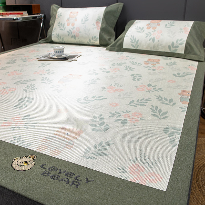 夏季藤席冰丝凉席三件套夏天折叠席子可水洗冬夏两用草席家用软席,床上用品,冰丝席,淘宝优惠券,粉丝福利购,淘宝优惠卷