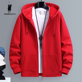 2025保罗正品秋冬卫衣男宽松春秋冬季加绒加厚连帽开衫男外套定制