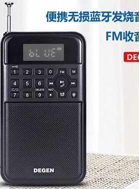 德劲DE608便携FM收音机插卡蓝牙