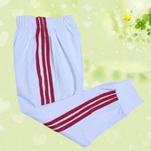 休闲束脚裤 四季 白色收口三道大红杠运动裤 子中性直筒裤 棉质校服裤