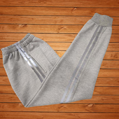 统一定制学生校服裤 束脚 子浅灰色拼两道银灰反光条运动休闲长裤