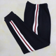 高中小学生校服裤 子藏蓝色白宽杠上压一条酒红杠收口秋冬加绒加厚