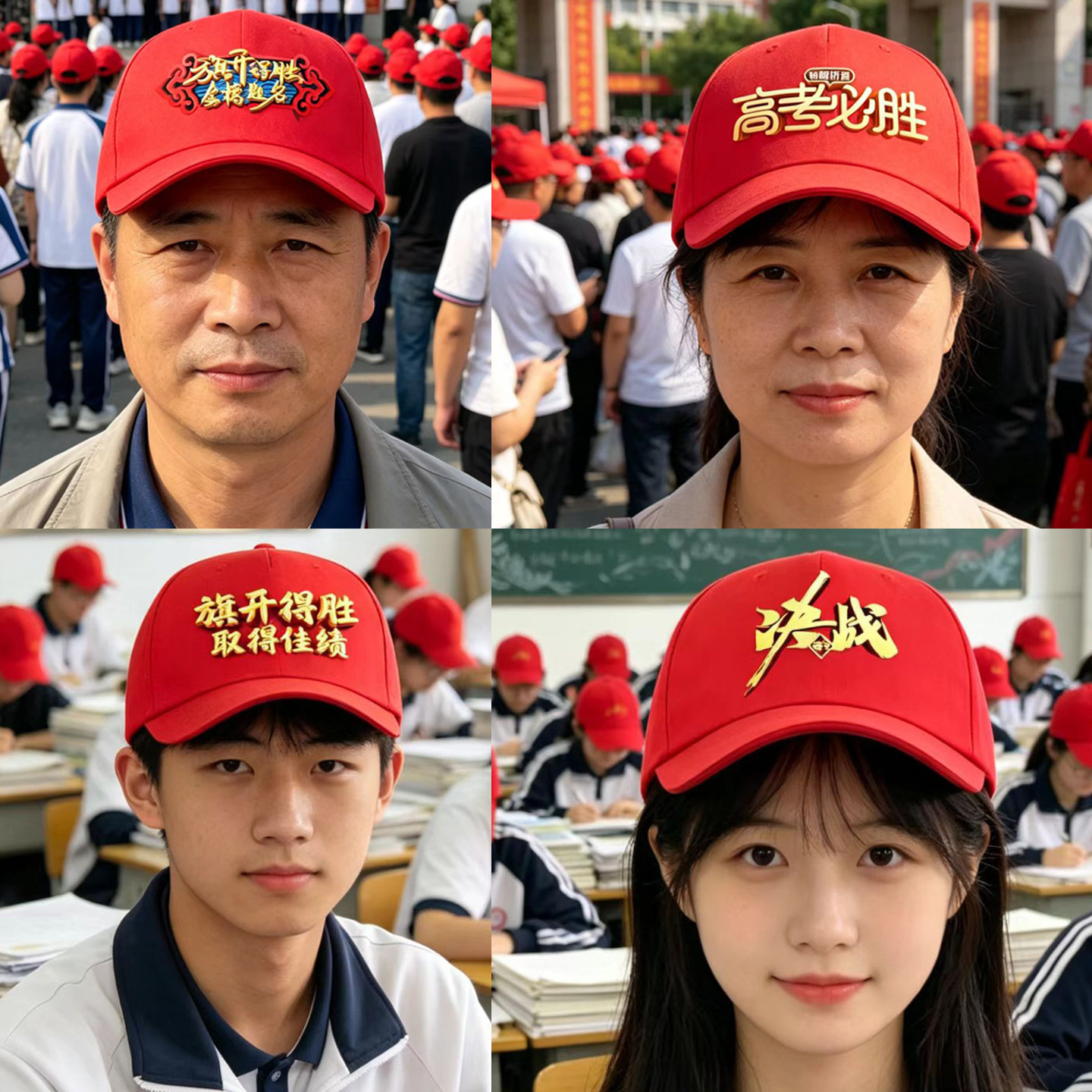 红色高考祈福帽子许愿祝福送考