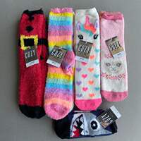 One card, two double-price foreign trade single autumn and winter floor socks for small, medium and large children, children's mid-calf anti-slip Christmas warm fleece socks thumbnail 6