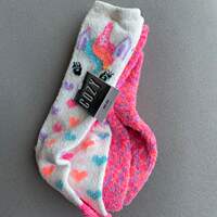 One card, two double-price foreign trade single autumn and winter floor socks for small, medium and large children, children's mid-calf anti-slip Christmas warm fleece socks thumbnail 4