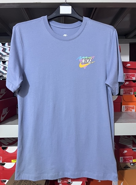 耐克/Nike 男子夏季圆领可爱法斗印花短袖T恤蓝色FD6637-493