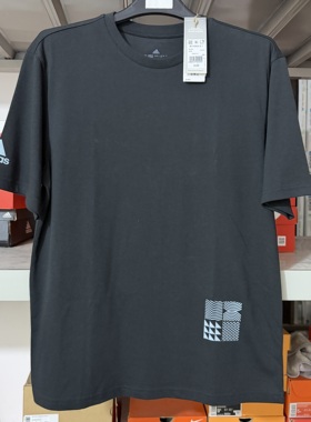 阿迪达斯 女士运动休闲简约短袖T恤黑色HA4085