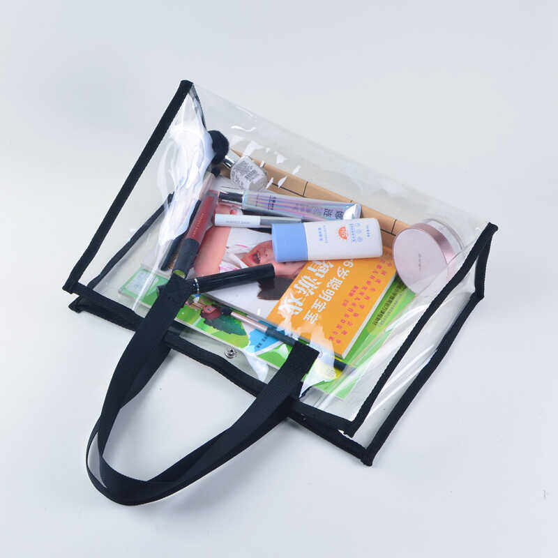 PVC透明手提袋定制游泳健身衣物收纳包大容量沙滩包防水化妆包女