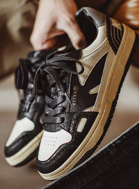 马登黑白86熊猫低帮板鞋美式软底低帮小众潮流百搭平底休闲鞋子男