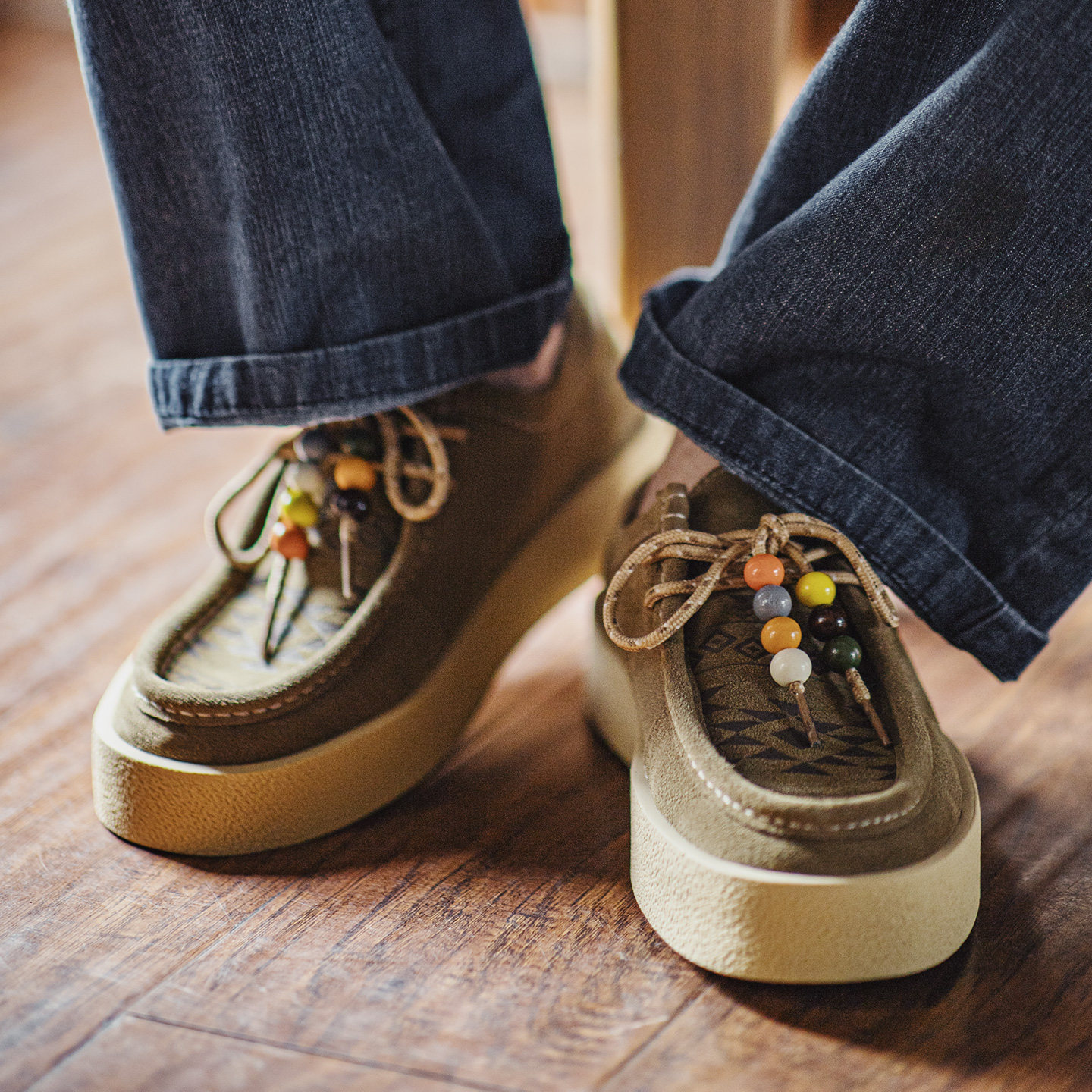 【马登串珠复古袋鼠鞋】