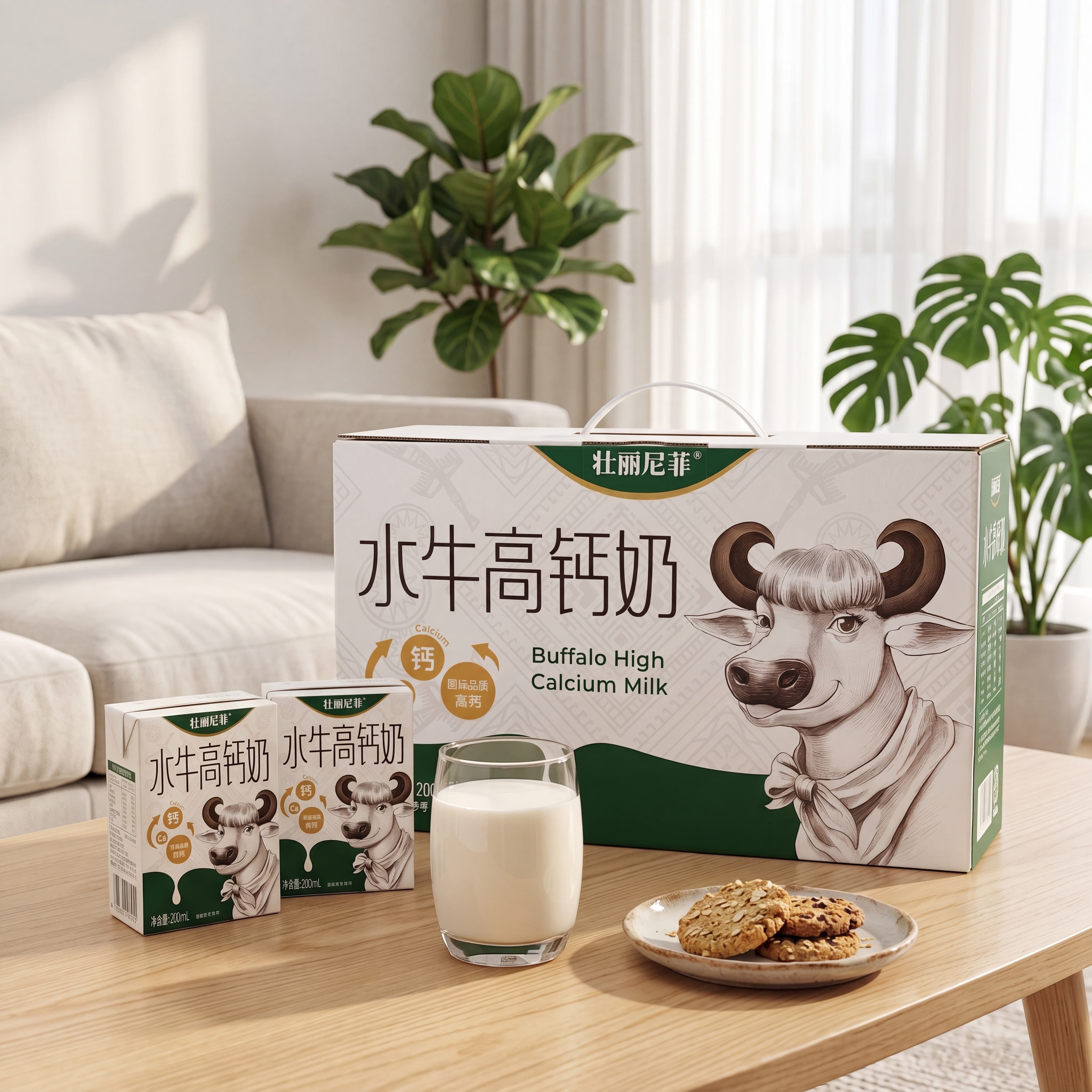 广西牛奶横州壮丽尼菲水牛高钙奶200ml*10盒儿童学生高营养高钙奶