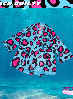 BIONIC JOI原创设计Fantasy Pandora 情侣睡衣系列 桃色豹纹缎面