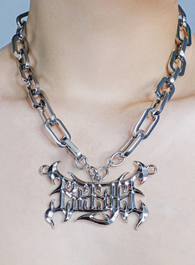 BIONIC JOI 原创设计师饰品超现实朋克New metal字母牌项链