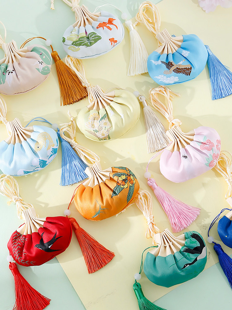 드래곤 보트 축제 향 주머니 빈 가방 HANFU 지갑 향 주머니 고대 스타일 중국 스타일 가방 자수 휴대용 DIY 재료 가방