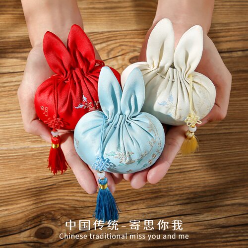 中秋节月兔香囊空袋刺绣