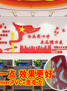 在我心中大气党员活动室墙贴画