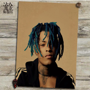 xxxtentacion 海报壁纸贴画说唱嘻哈牛皮纸宿舍饶舌HIPHOP装饰画