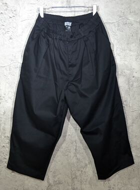 春秋款暗黑系山本yoji 低裆休闲跨裤锥形宽松版九分裤男