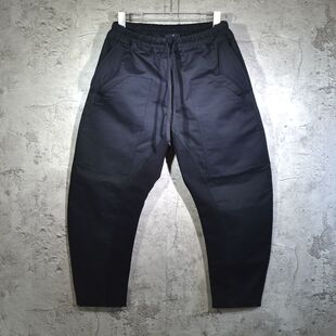 春秋新款暗黑julius7bios弧形解构立体剪裁弯刀裤休闲裤长裤男