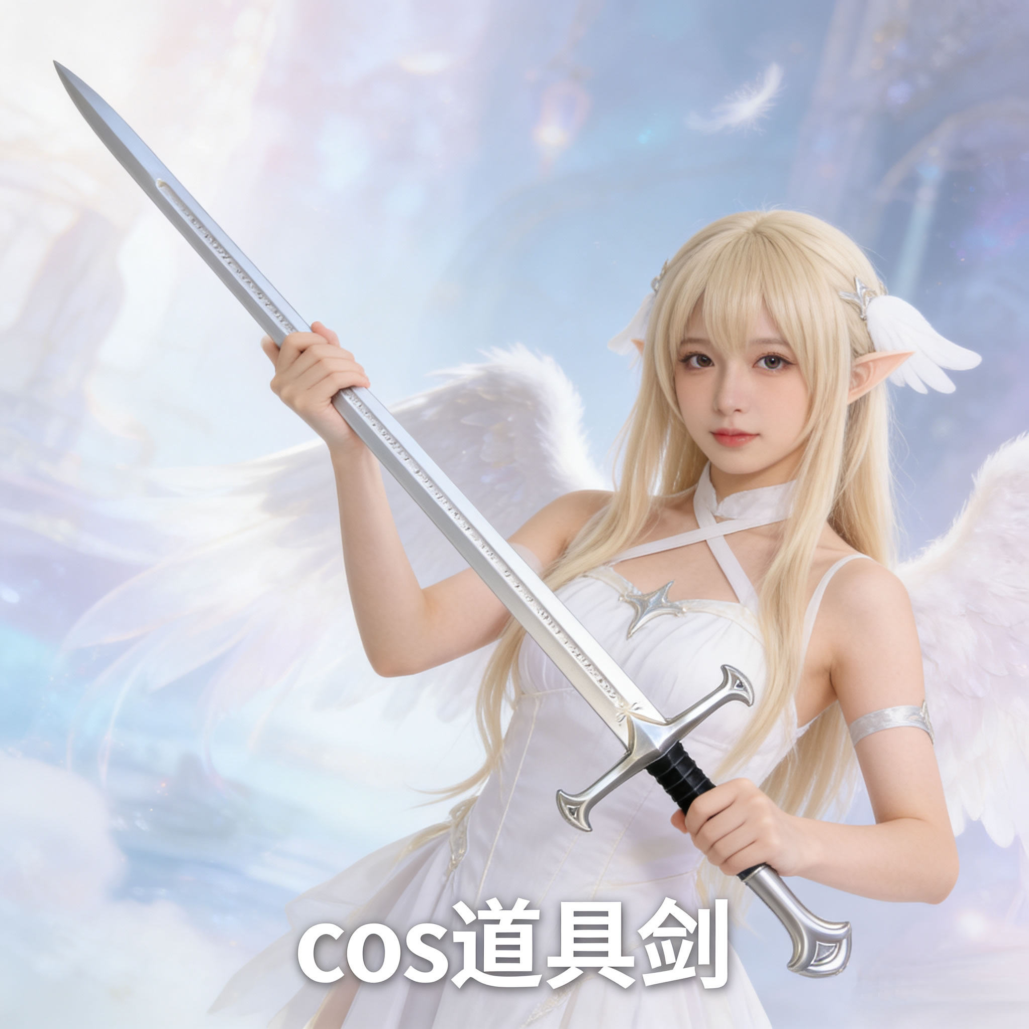 哥特风lolita道具手持剑魔戒纳西尔圣剑软胶兵器cos天使水银灯