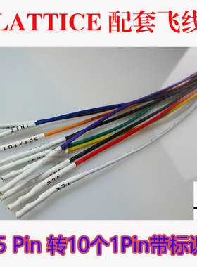 LATTICE USB 下载线 2x5 PIN 转10个单根彩色打标飞线 镀金