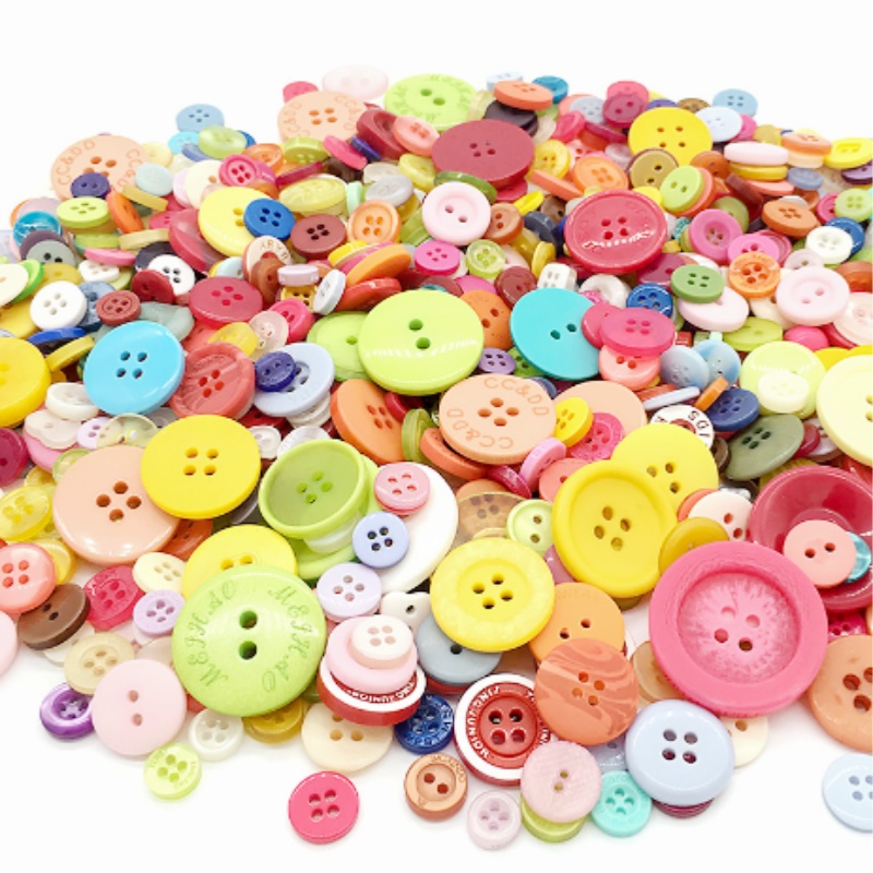 diy彩色树脂塑料钮扣创意手工