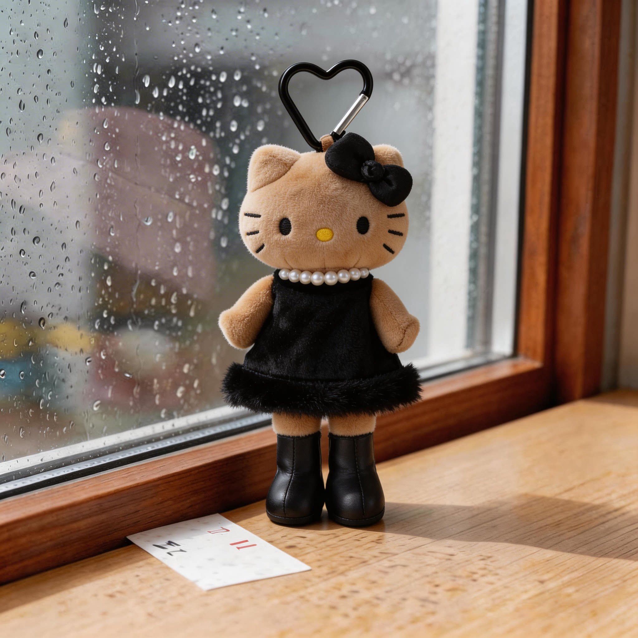 日本动漫挂件黑皮长腿名媛玩偶kitty爱心扣毛绒公仔玩偶包挂饰礼