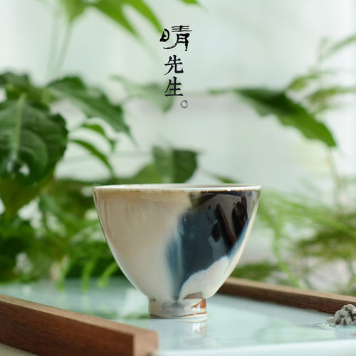 水墨山水景德镇高温陶瓷功夫小茶杯晴先生水墨品茗杯人文茶器