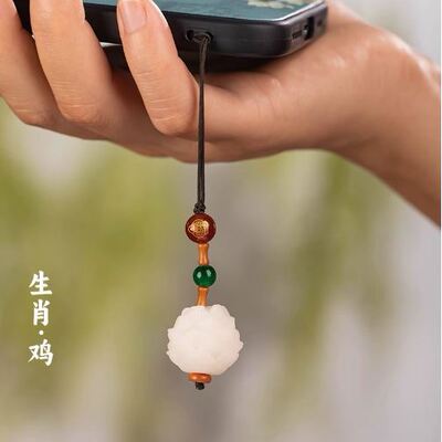 十二生肖守护神菩提莲花手机链挂绳创意可爱短款U盘挂件男女吊坠