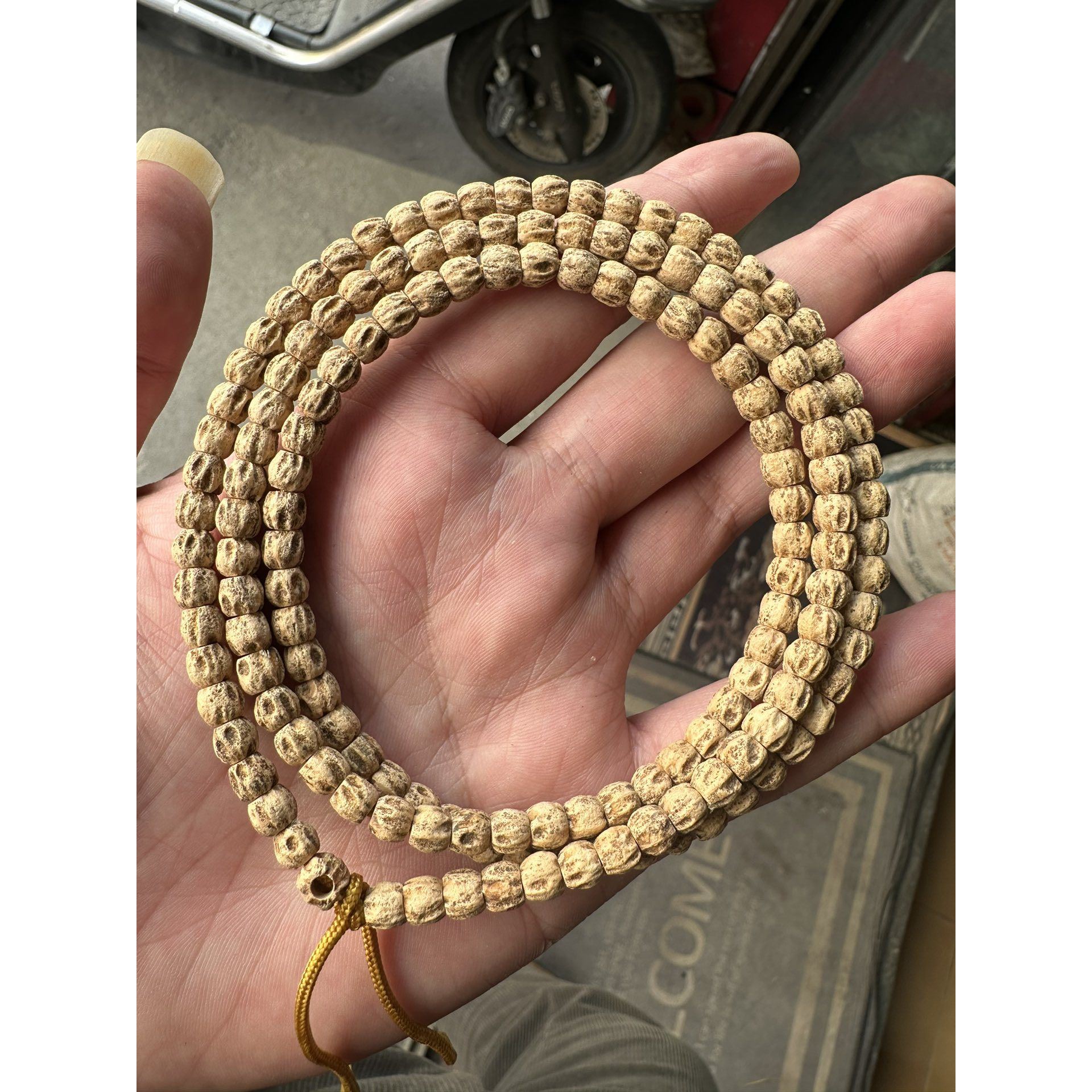 藏式直切百香籽手工圈热振寺男女单圈文玩手串原籽情侣民族风鬼脸