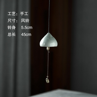 车挂空间装饰陶瓷风铃洋葱头造型声音好听高温陶瓷手绘猫头鹰